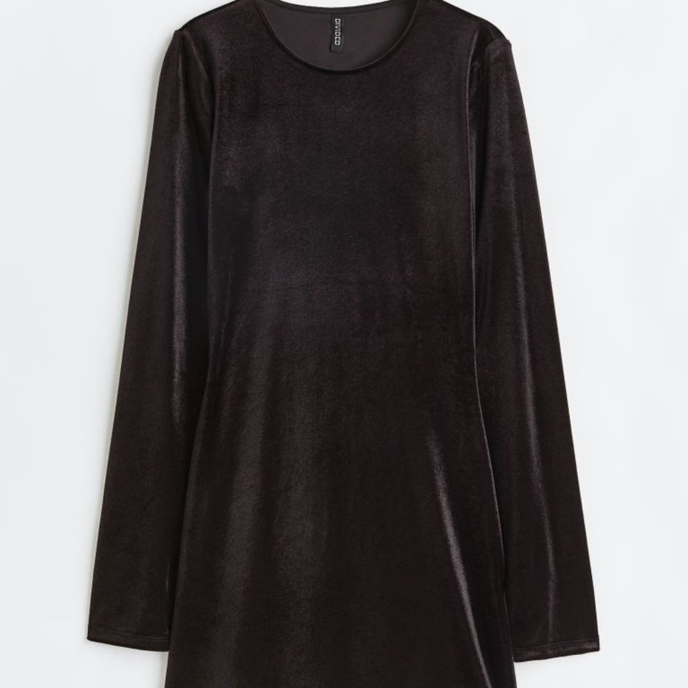 NWT Black H&M Divided Velour Dress